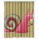 thumbnail image 1 of Cortina de ducha con bonito y divertido diseño de caracol, con ganchos, tamaño 60 x 72 pulgadas., 1 of 3
