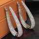 thumbnail image 3 of Aretes de Aro Plateados en Forma de U para Mujer, Aretes Huggie de Lágrima con Circonia Cúbica Completamente Pavimentada, Joyería de Oreja de Aro con Clic Ovalado de Cristal Brillante para Boda,, 3 of 6