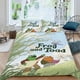 thumbnail image 2 of Rana y Sapito Conjunto de sábanas temático, trío de piezas, cómodo y amigable con la piel, diseño único, regalo de decoración para el hogar para familiares, amigos y fans,140cm *210cm, 2 of 6