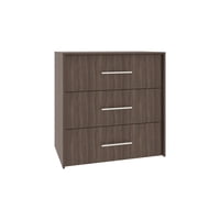 Fm Furniture - Comoda 3 Cajones 82,1X80X52,3 Cm Café Y Negro