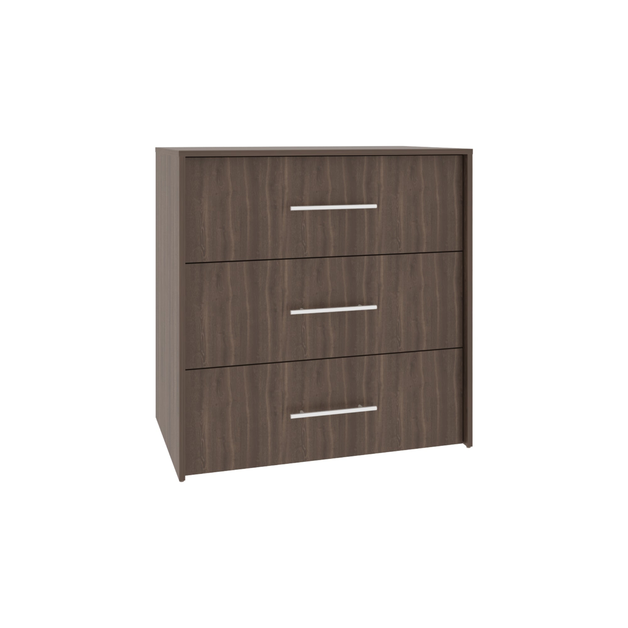 Fm Furniture - Comoda 3 Cajones 82,1x80x52,3 Cm Café Y Negro