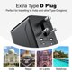 thumbnail image 3 of Adaptador de viaje universal VYLEE tipo D/G/C/I/A con USB, 3 of 8