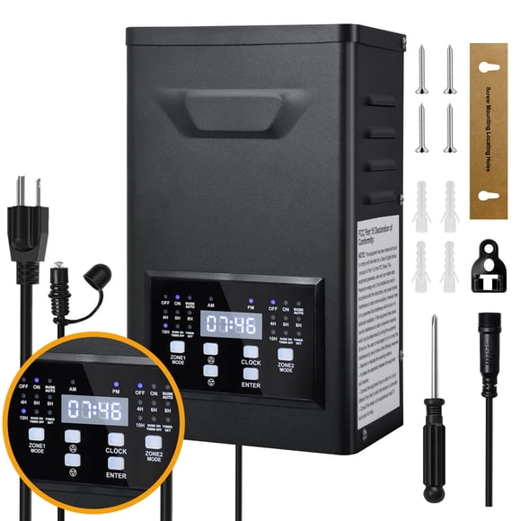 Transformador COLOER 600W de 2 zonas con temporizador/fotocélula
