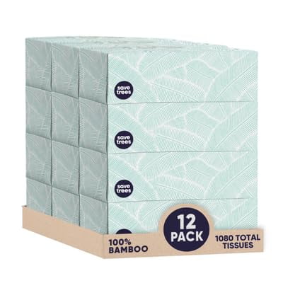 Pañuelos Faciales De Bambú 3 Capas 90 Hojas 12 Cajas
