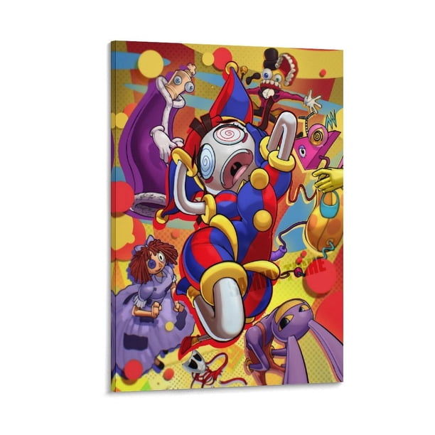 El Asombroso Circo Digital Cuadro decorativo colgante - Arte de pared - Póster enmarcado - Decoración de pared - Regalos para familia, amigos y aficionados 40*60 cm