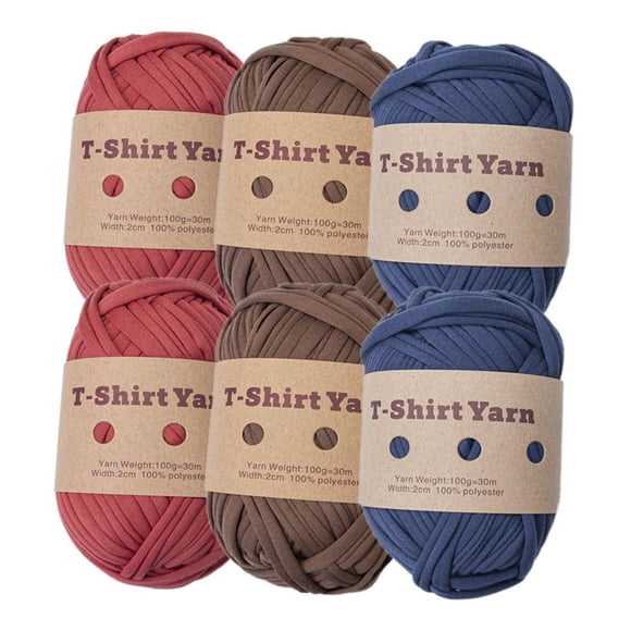 6 Hilos Para Camisetas, 3 Colores, Fáciles De Lavar, Hilo De Tejer Para Manta, Almohada, Estilo B
