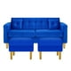 thumbnail image 1 of Sofa New Retro 3C + 2 Pouf Felpa 01 Azul Rey, 1 of 6