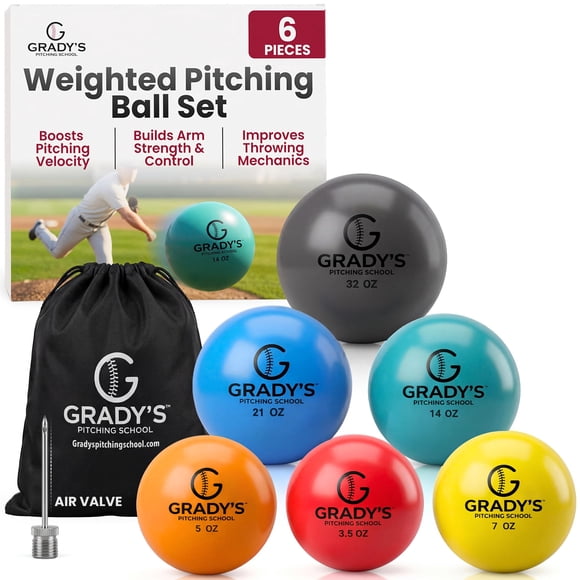 Set de Pelotas Ponderadas Inflables Grady's Pitching School 6 piezas