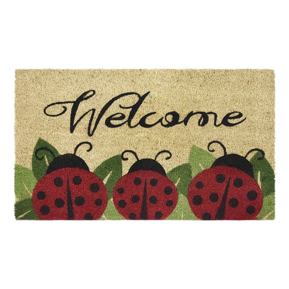 Felpudo ACHIM con estampado de mariquitas, 45 x 75 cm, duradero para exteriores