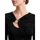 thumbnail image 5 of INSPIRE CHIC Camisas de Mujer Cuello Asimétrico Mangas Largas Blusa Ajustada Primavera Otoño Pecho Ahuecado Anillo Vinculado Tops para Salir Talla X Grande Negro, 5 of 6