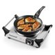 thumbnail image 1 of Placa eléctrica Techwood 18 cm 1500 W plateada ajustable, 1 of 8