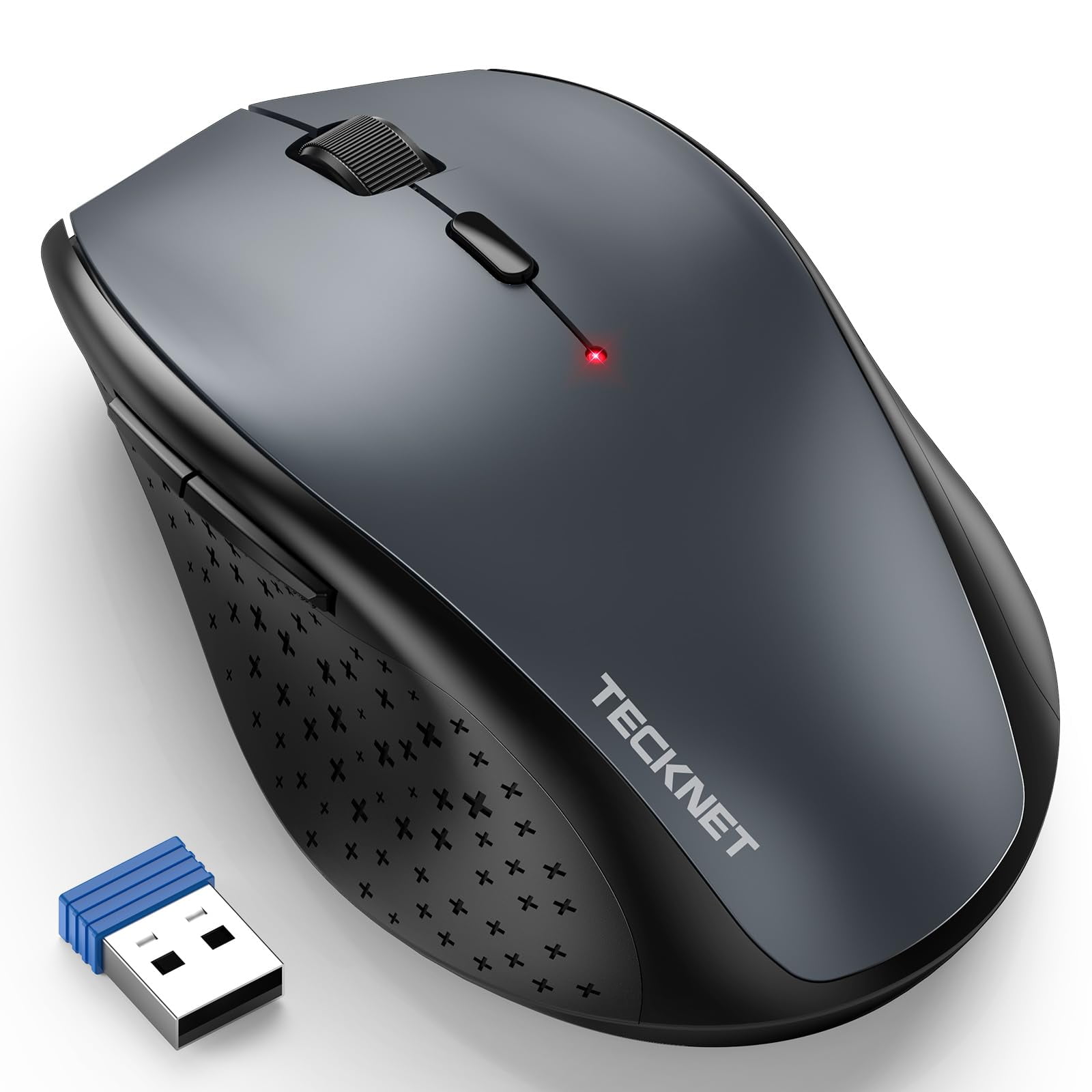 Ratón Inalámbrico Tecknet 2.4g Usb 4800 Dpi 30 Meses De Batería Gris