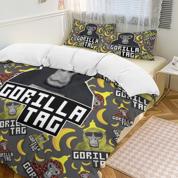 Bananas Black Gorilla Tag Comforter Set Soft 3 Pcs Twin Bedding Sets Thicken for All Season