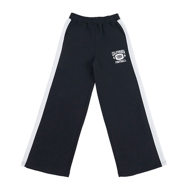 Pantalón De Buzo Niña Teen Franjas Sporty Negro Corona