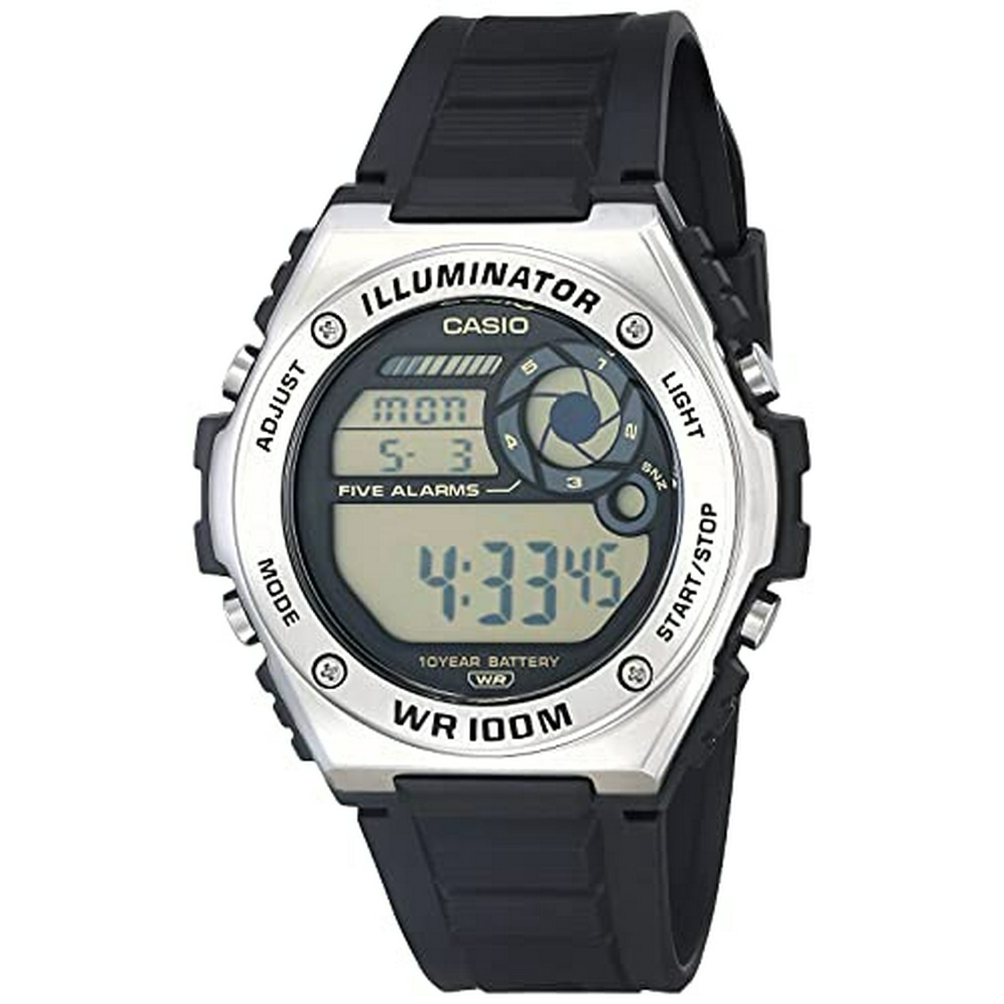 Reloj Digital De Cuarzo Casio Mwd-100h-9avcf Para Hombre Correa De Resina Negra 25.7