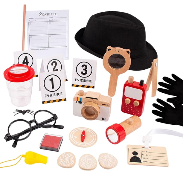 Traje De Detective Evidencia Tarjeta Brújula Guantes De Huellas Dactilares Para Niños Pequeños