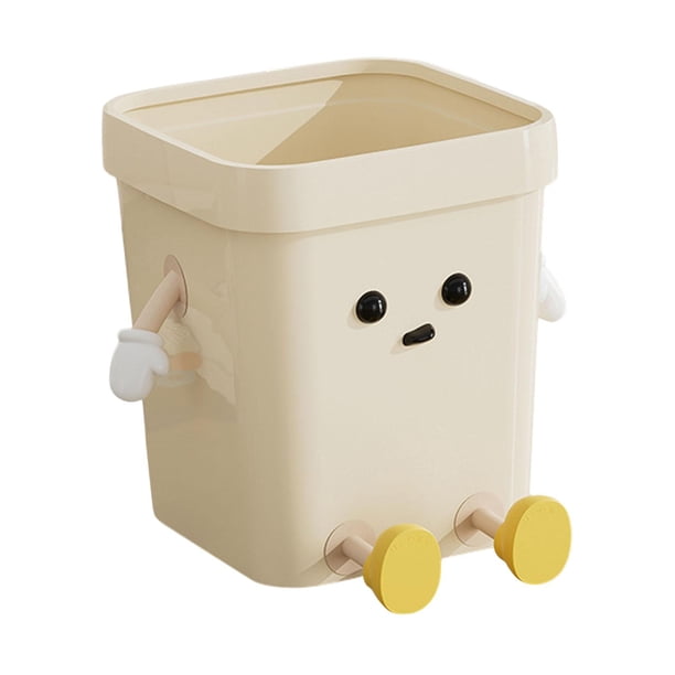Cubo de Basura Creativo Pequeño para Hogar Oficina Dormitorio Diseño Moderno Y Divertido PP Sin Tapa Adecuado para Cocina Sala de Estar Baño Estudio D Sentado grande