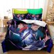 thumbnail image 1 of Cartoo-n Anim-e Duv-et Co-ver B-dding Jujuts-u Kaisen 3- Piece Se-tBed D-uvet Cov-er with Pillo-wcases S-uper- Soft Duvet C-over wit-h Pillo-wcases, 1 of 5