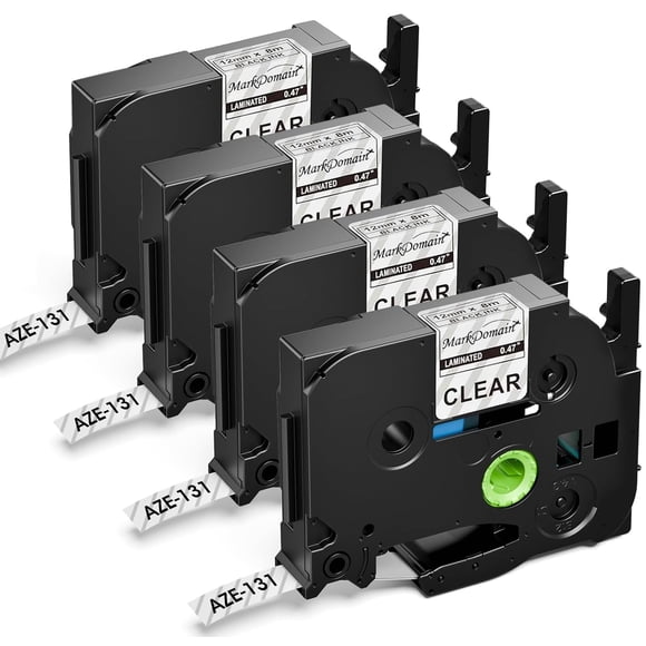 Cinta para rotular MarkDomain TZe Tz TZe-131, 12 mm, 8 m, paquete de 4