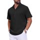 thumbnail image 5 of Camisa Henley Casual para Hombre Cuello Mao Manga Corta Verano Playa Lino Camisas L Negro, 5 of 6