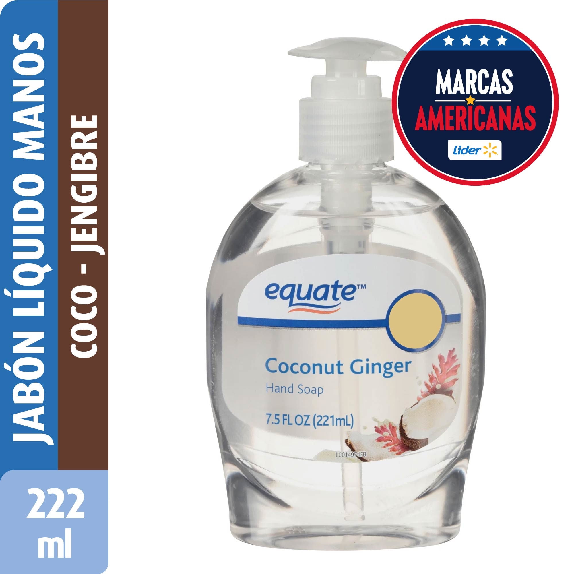 Jabón Líquido De Manos Coco Jengibre 222 ml Equate