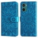thumbnail image 1 of Funda tipo cartera FOXDOCK para Motorola Moto E15 , diseño girasol en relieve, cuero PU, cierre magnético, soporte y tarjetero, 1 of 5