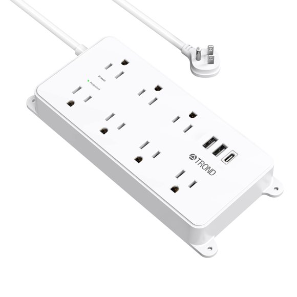 Protector contra sobretensiones TROND, 7 salidas, 2 USB A, 1 USB C