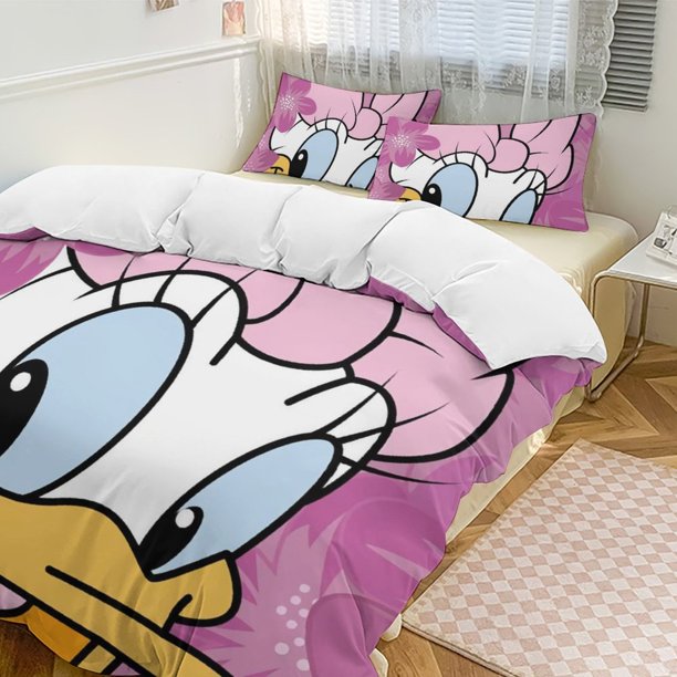 Daisy DuckCartoon Collection 3-Piece Comforter Set, Personalized Bedding Decor for Kids And Teens Bed Sheets