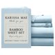 thumbnail image 1 of Juego de sábanas KARISSA MAE Queen de bambú viscosa azul, 1 of 9