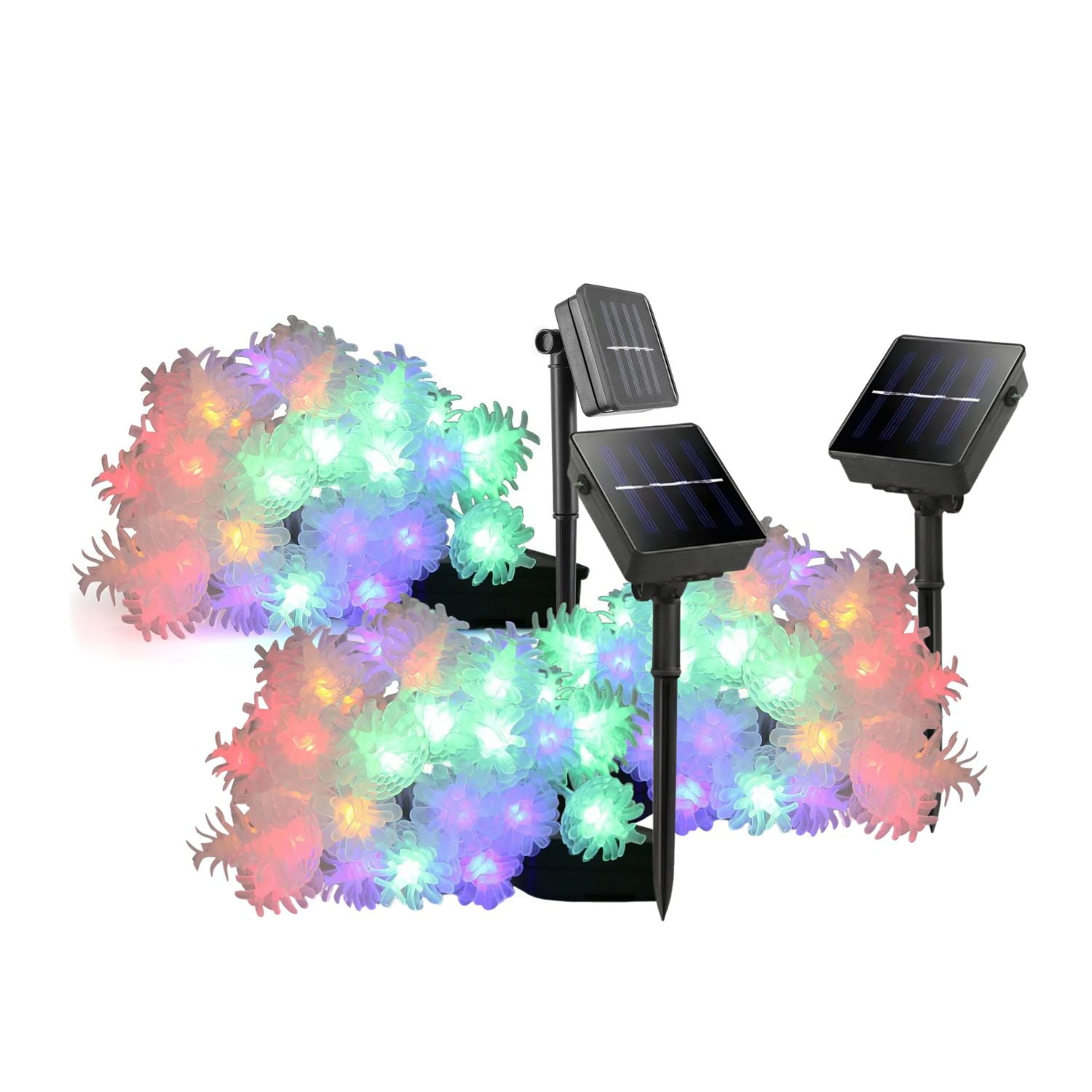 Disparo - Set 3 Luces Navidad Led Flores Solar 4m Rgb Decoracion
