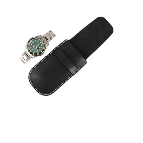 Xusx111 - Bolsas De Reloj De Cuero Bolsa De Viaje Portátil De Un Solo Reloj Para Viajes De Negocios (Negro)