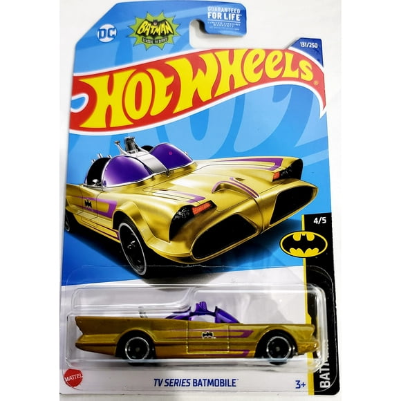 Batmóvil 131/250 4/5 Gold de la serie de televisión Hot Wheels, fundido a presión