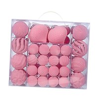 Magideal - 48 Bolas Navideñas, Adornos Navideños, Bolas Colgantes, Adornos Irrompibles, Resistentes Al Desgaste, Recubrimiento De Pp Flocado, Ideales Para Fiesta Rosa