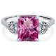 thumbnail image 3 of Anillos de Compromiso de Moissanita de 3 Uds para Mujer Corte Radiante Color D VVS1 Anillos de Diamante Blanco/verde/rosa Bandas de Boda de Moissanita con Certificado, 3 of 7