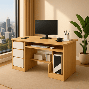 Tuspacehome.Cl - Escritorio Triunfo De Oficina Madera Con 3 Gavetas Blancas