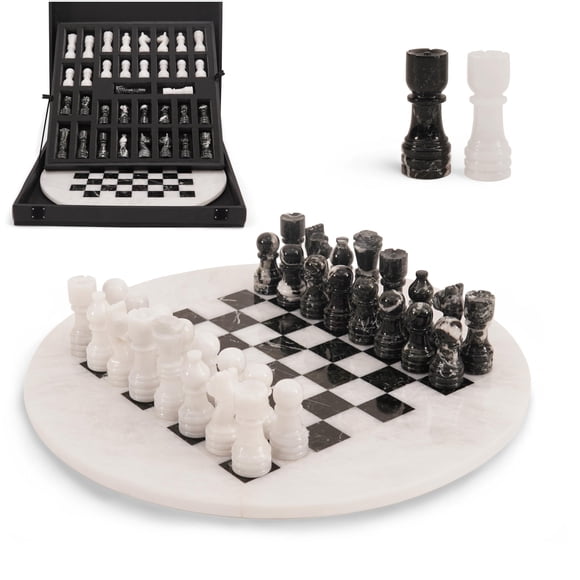 Juego de ajedrez EARTHENTONES 38 cm de mármol artesanal