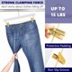 thumbnail image 4 of Perchas para pantalones, faldas, color ámbar, madera blanca, con clips dorados, 24 unidades, 4 of 7