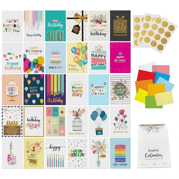 Tarjetas De Cumpleaños 30 Diseños Únicos Con Foil Dorado 13 X 18 Cm