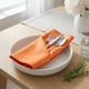 thumbnail image 4 of REGALWOVEN Juego de 12 Servilletas de Tela, Satén Lavable y Reutilizable para Restaurante, Bodas, Eventos y Fiestas Naranja 17x17 pulgadas, 4 of 6