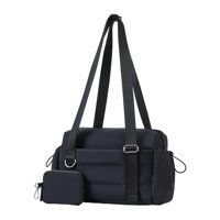 Ioensy - Bolsa De Gimnasio De Viaje Con Cartera Pequeña Extraíble, Bolsa De Lona Para Yoga, Baile Y Fin De Semana, Color Negro