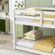 thumbnail image 3 of Solid Wooden , Solid Rubber Wooden Twin over Twin Floor Bunk Bed with Ladder ,Upper and Bottom Bed Platforms crafted with Strengthened Slats, White, 3 of 3