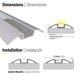 thumbnail image 1 of Perfil de Aluminio Curvo Sobrepuesto para Cinta LED 53x8mm / Cover Cuadrado Opal 2m, 1 of 2