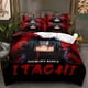 thumbnail image 1 of Naruto Uzumaki Pattern Bedding Set Printed Polyester Pillowcase Quilt Set 3-Piece Kids Adult Cover Set Bed Sheets, 1 of 5