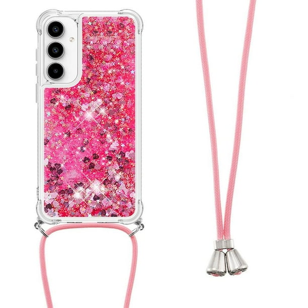Funda FOXDOCK para Samsung Galaxy A35 con Cuerda Ajustable, Brillo Líquido, Protección Antigolpes y Lente – Ideal para Regalo