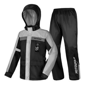 Traje Impermeable Para Moto Y Ciclismo Motowolf 0402 210T - Negro/Gris Talla 2Xl
