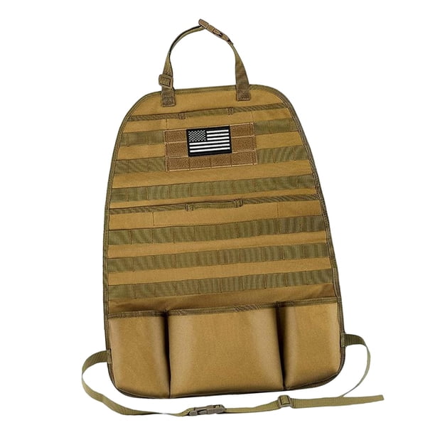 Organizador de almacenamiento para el asiento trasero del automóvil Panel de vehículo Molle universal a prueba de polvo con múltiples bolsillos Partes C