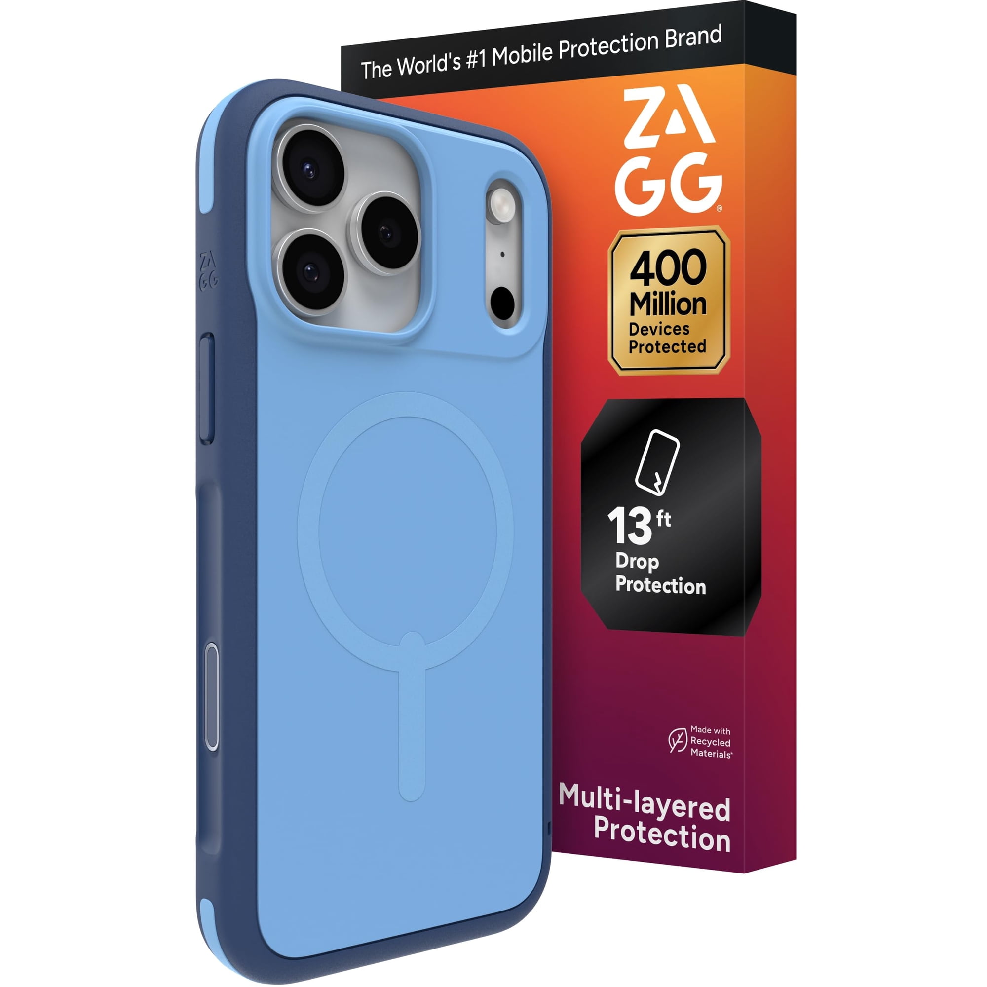 Funda De Teléfono Zagg Sedona Snap Para Iphone 17 Pro Max Blue