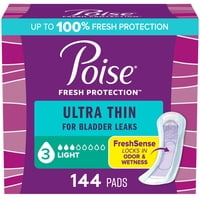 Almohadillas Para Incontinencia Poise Ultra Thin, 3 Gotas, 144 Unidades