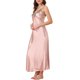 thumbnail image 4 of INSPIRE CHIC Vestido de Noche Largo sin Mangas para Mujer con Encaje en el Escote en V y Tirantes Ajustables de Espagueti, Vestido de Dormir Sedoso para Primavera Verano XS Rosa, 4 of 5