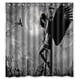 thumbnail image 1 of Cortina de ducha de ángel de medianoche, juego de cortina de baño con ganchos, tamaño 66 x 72 pulgadas, 1 of 3